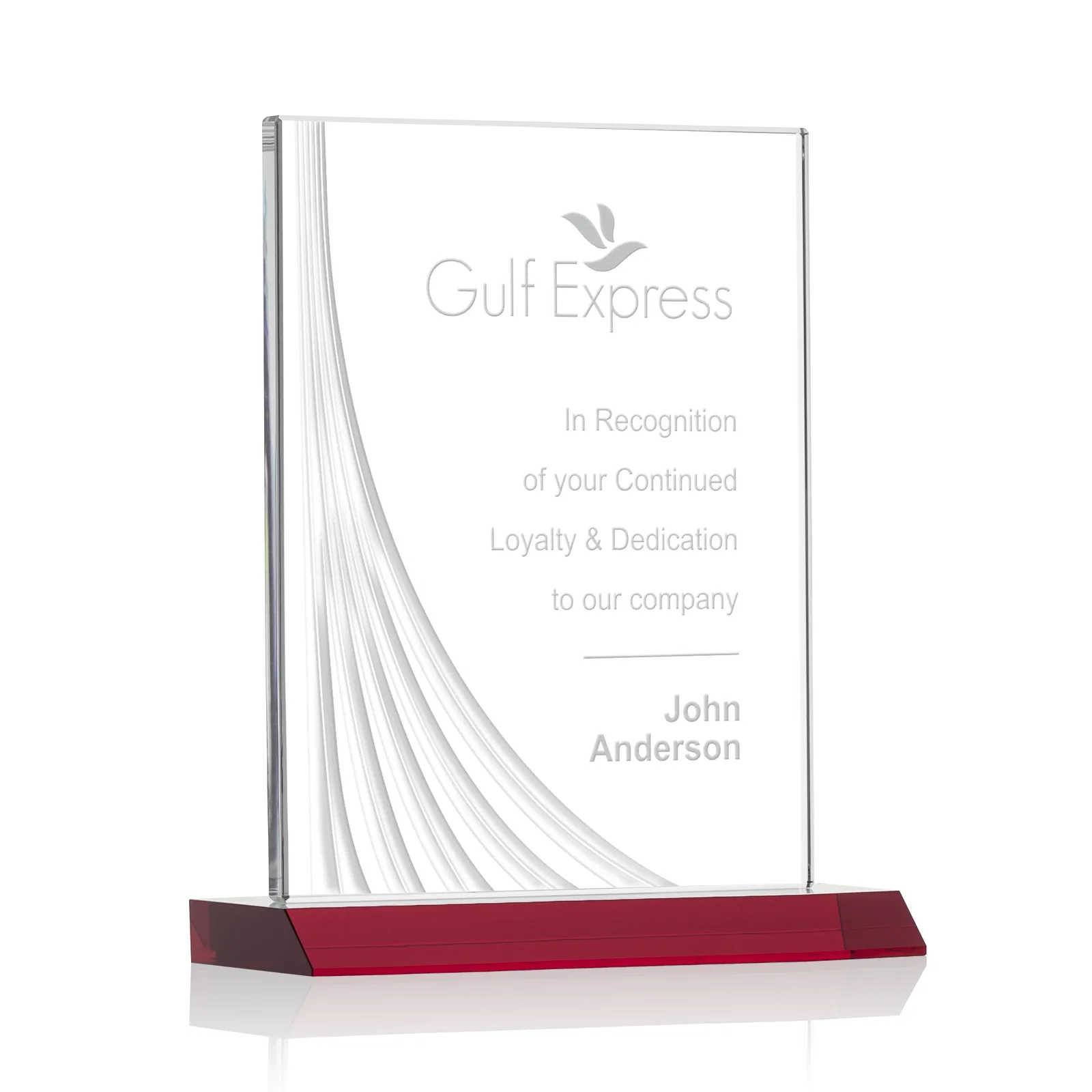 Personalized Starfire Crystal Award With Liquid-Crystal Accent Lines, awards for graduation ceremonies