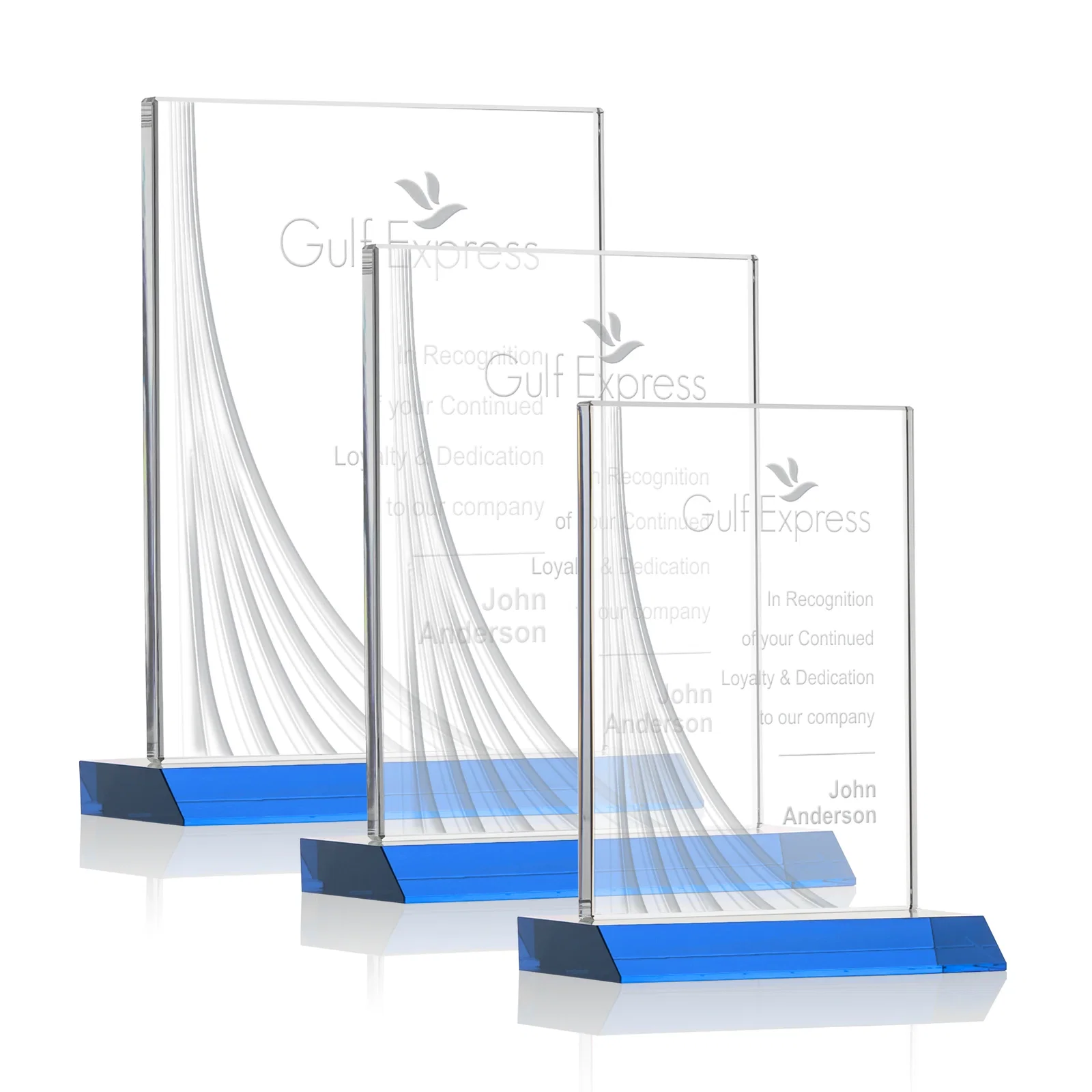 Personalized Starfire Crystal Award With Liquid-Crystal Accent Lines, awards for safety achievement programs