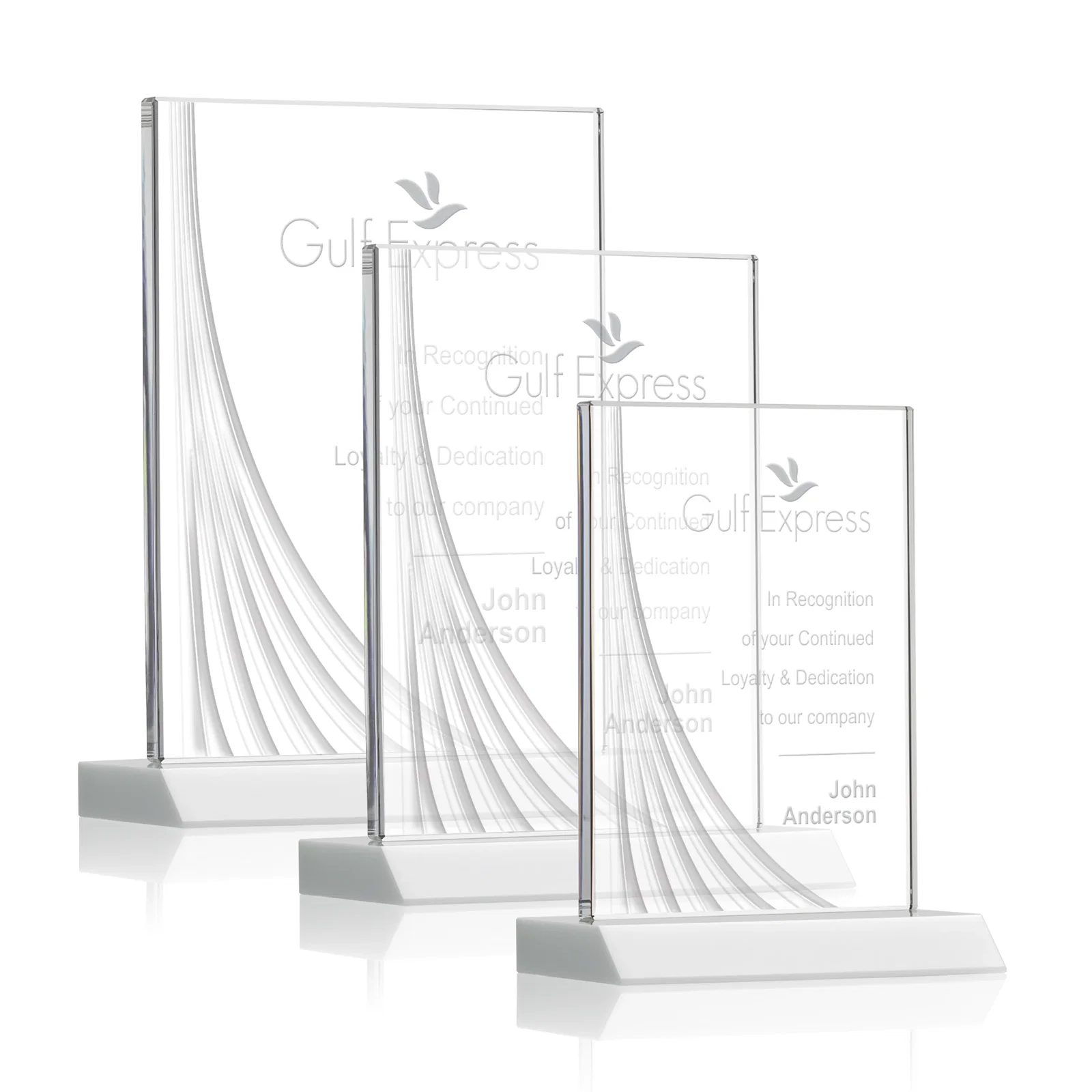Promotional Starfire Crystal Award With Liquid-Crystal Accent Lines, awards for employee recognition
