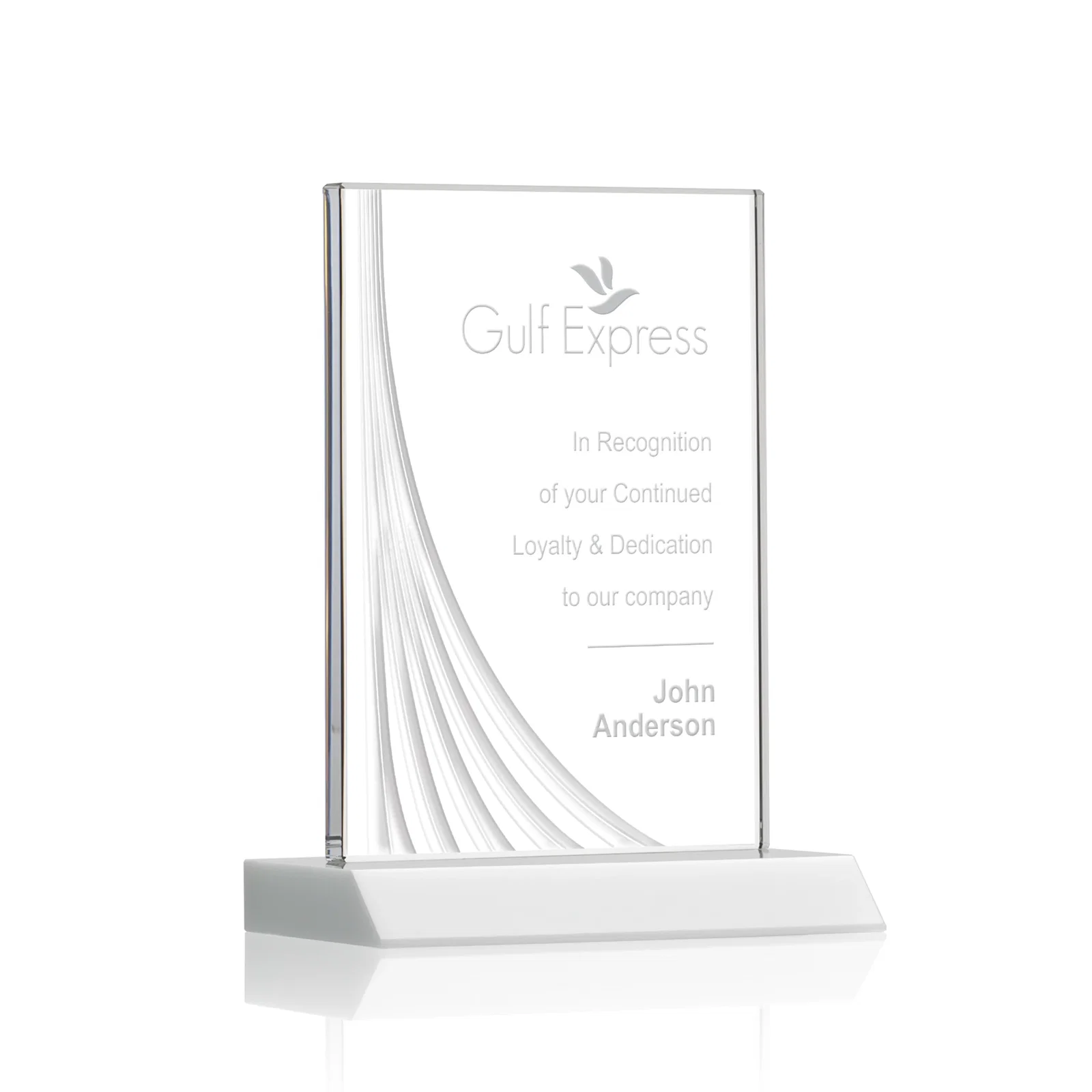 Promotional Starfire Crystal Award With Liquid-Crystal Accent Lines, awards for corporate award ceremonies