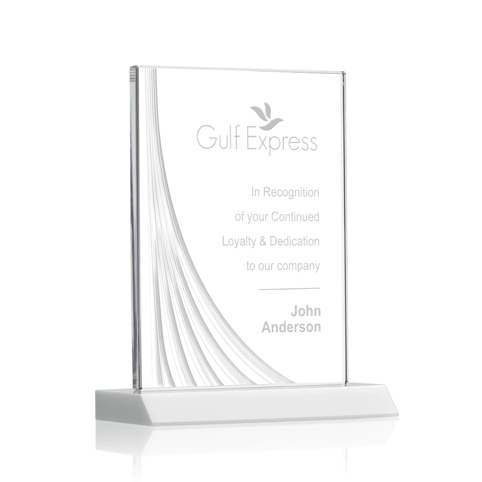 Promotional Starfire Crystal Award With Liquid-Crystal Accent Lines, awards for service anniversary gifts