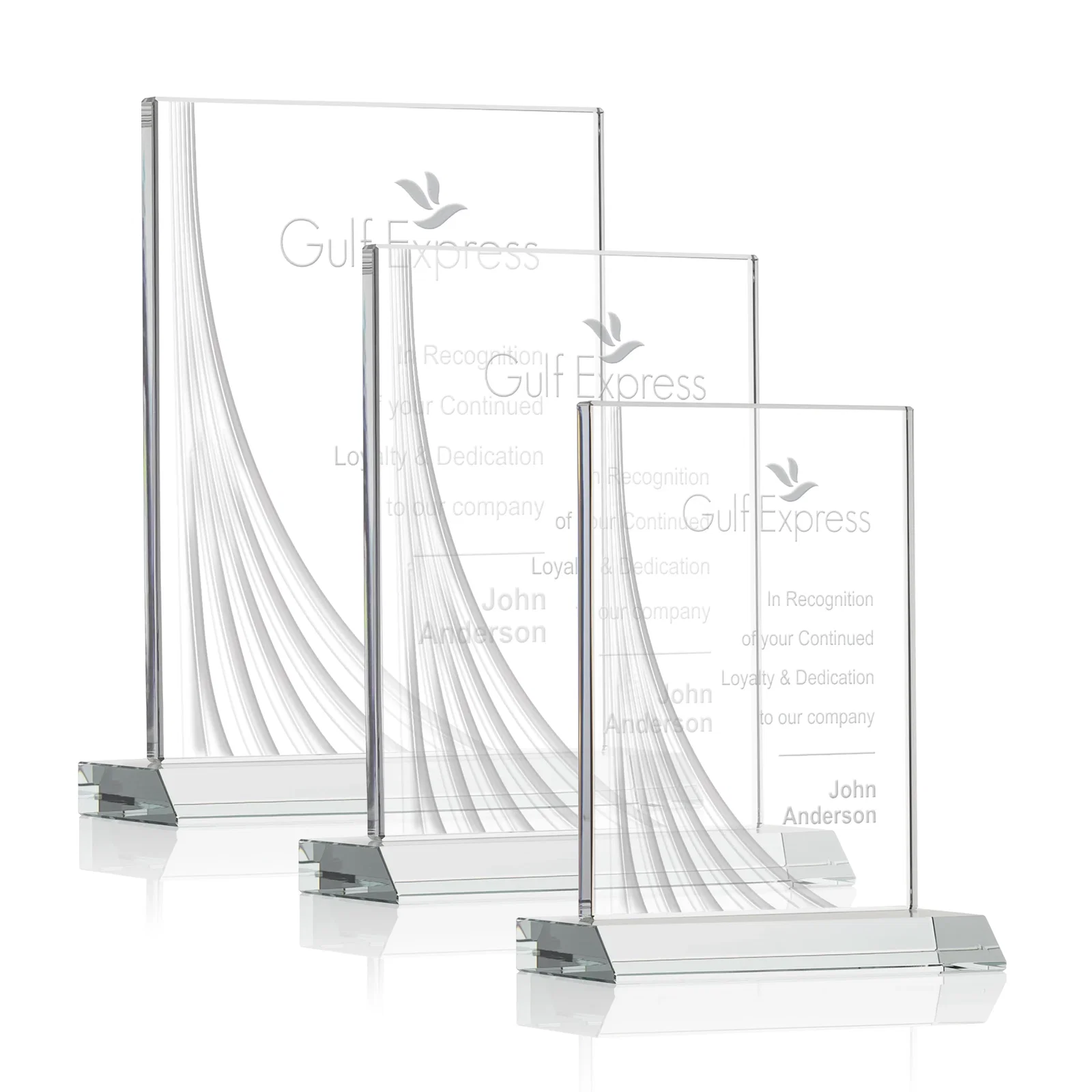 Promotional Starfire Crystal Award With Liquid-Crystal Accent Lines, awards for retirement presentations