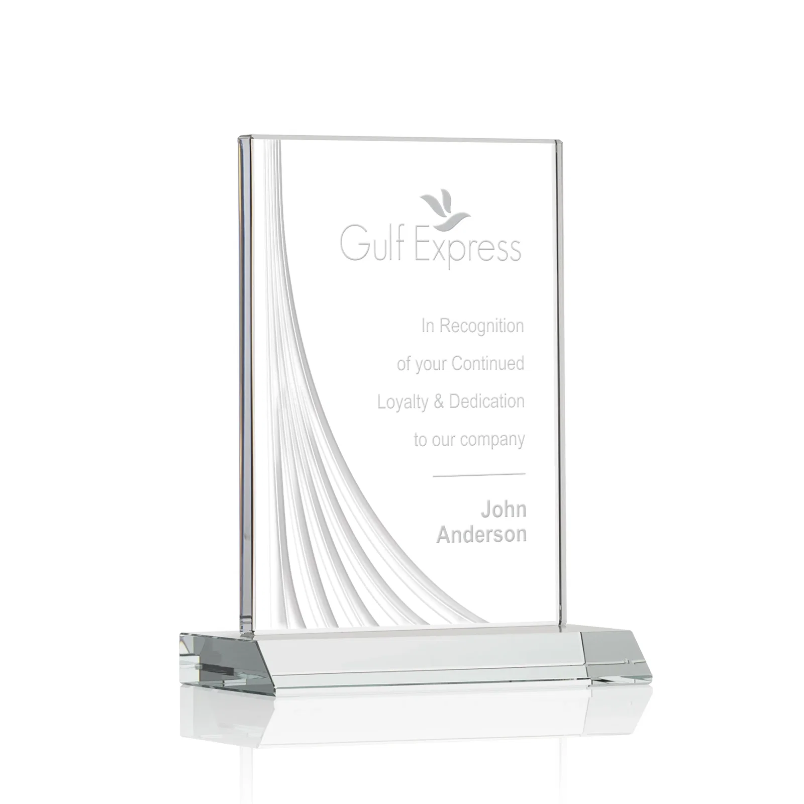 Promotional Starfire Crystal Award With Liquid-Crystal Accent Lines, awards for team milestone celebrations