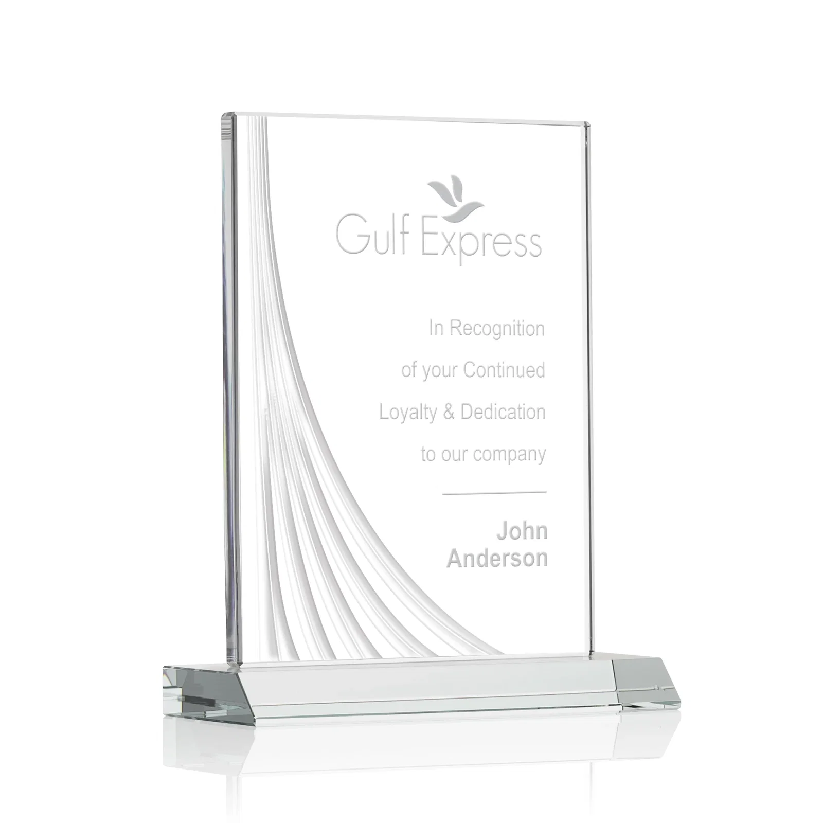 Promotional Starfire Crystal Award With Liquid-Crystal Accent Lines, awards for donor appreciation