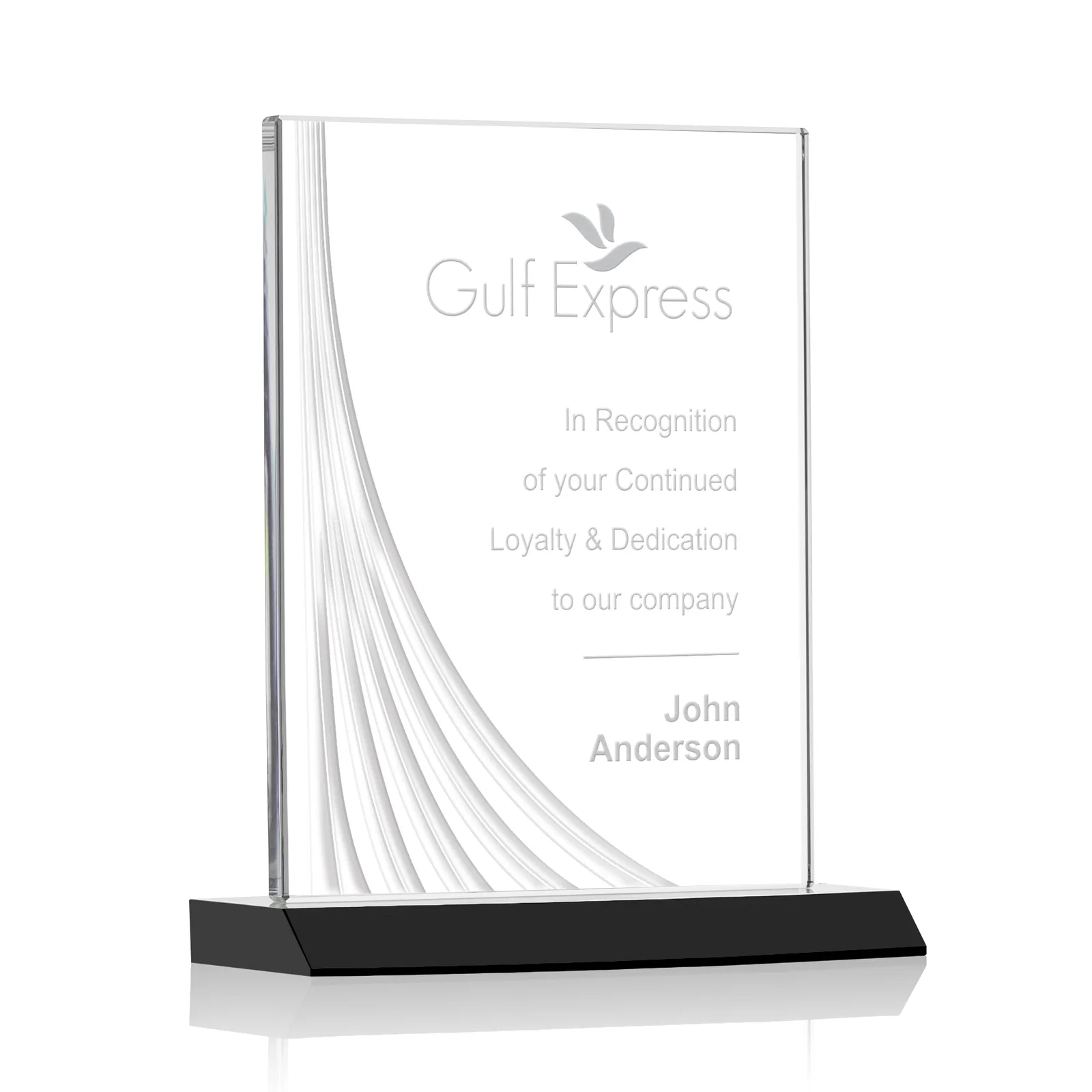 Custom Starfire Crystal Award With Liquid-Crystal Accent Lines, awards for sales achievement awards