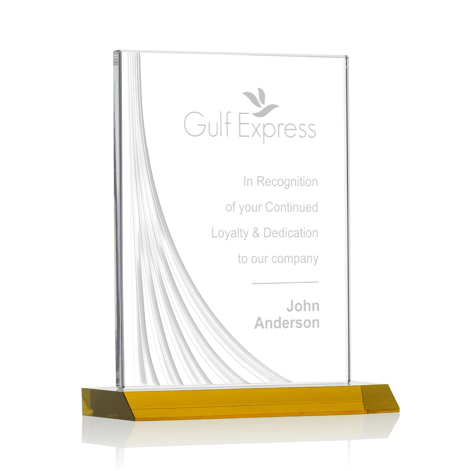 Custom Starfire Crystal Award With Liquid-Crystal Accent Lines, awards for graduation ceremonies