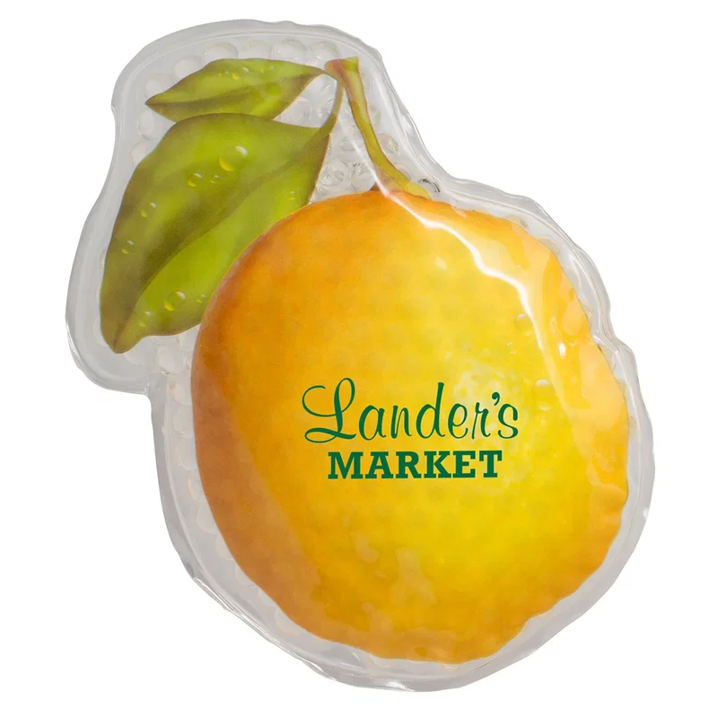 Lemon-shaped hot/cold gel pack, reusable microwave or freezer therapy