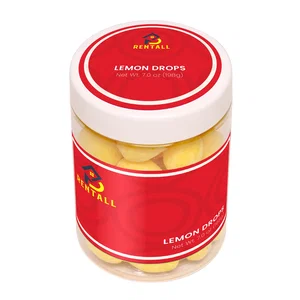 Lemon Drops Hard Candy, 8 oz Reusable Screw-Top Jar