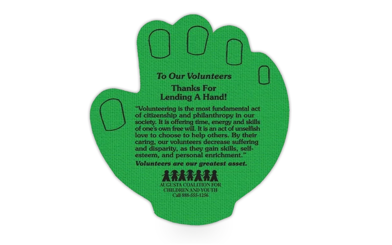 Lend-A-Hand Hand-Shaped Jar Opener. Hand-shaped vinyl jar opener for volunteer appreciation gifts with textured grip