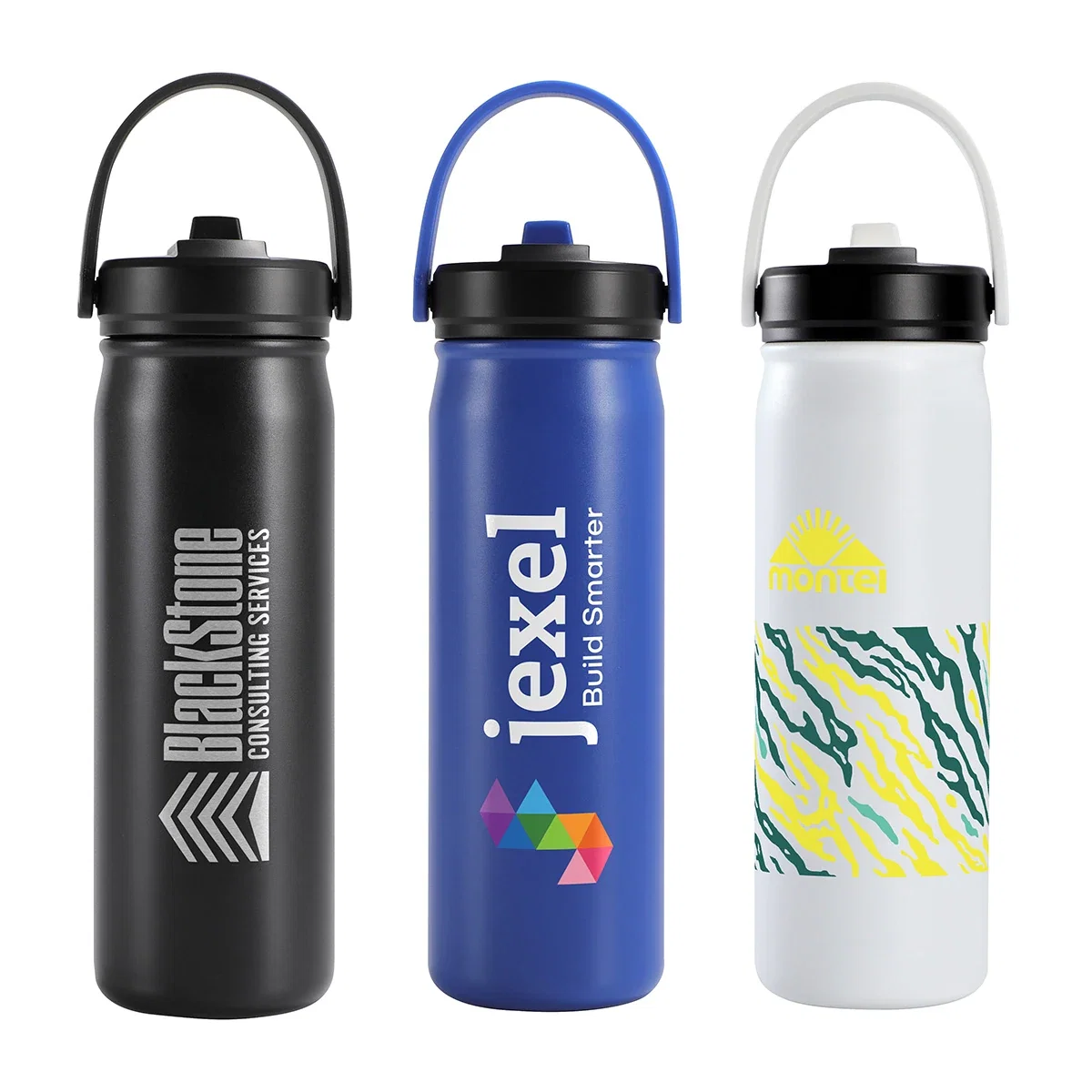 Custom Lennon 20 oz Eco-friendly Straw Lid Vacuum Bottle, front view of the branded bottle