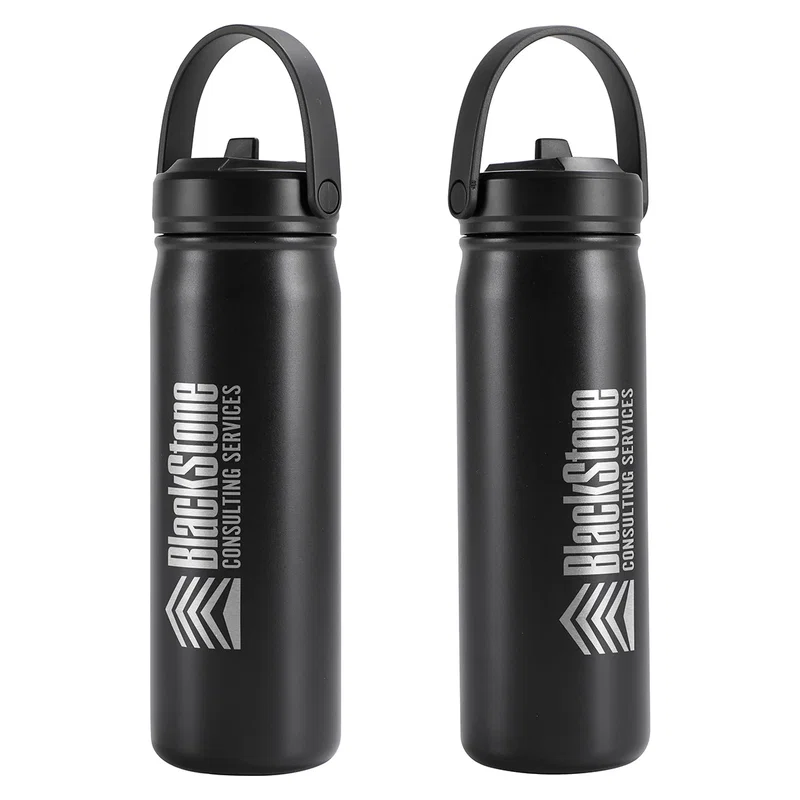 Close-up of the Lennon bottle's straw lid and logo imprint area