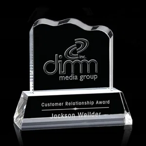 Optical Crystal Iceberg Award With a 4 x 3.25 Back Etch - Lennox