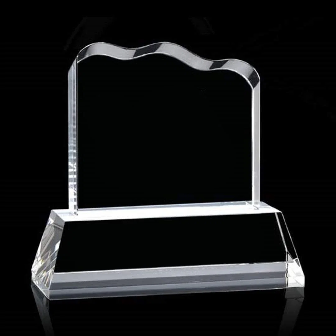 Custom Optical Crystal Iceberg Award With a 4 x 3.25 Back Etch - Lennox, awards for service anniversary gifts