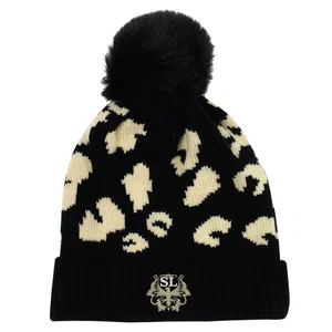 Custom Leopard Print Pom Beanie