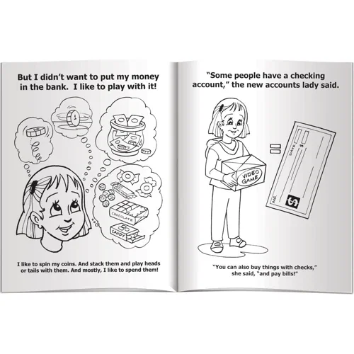 Let's Go to the Bank combo pack kitted in clear poly bag with crayons