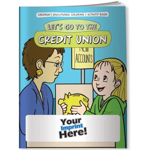 Let's Go to the Credit Union coloring book cover, bank financial-literacy giveaway
