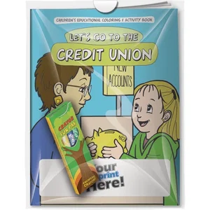 Let's Go to the Credit Union Coloring Book & Crayons Combo Pack (Imprinted Crayons)