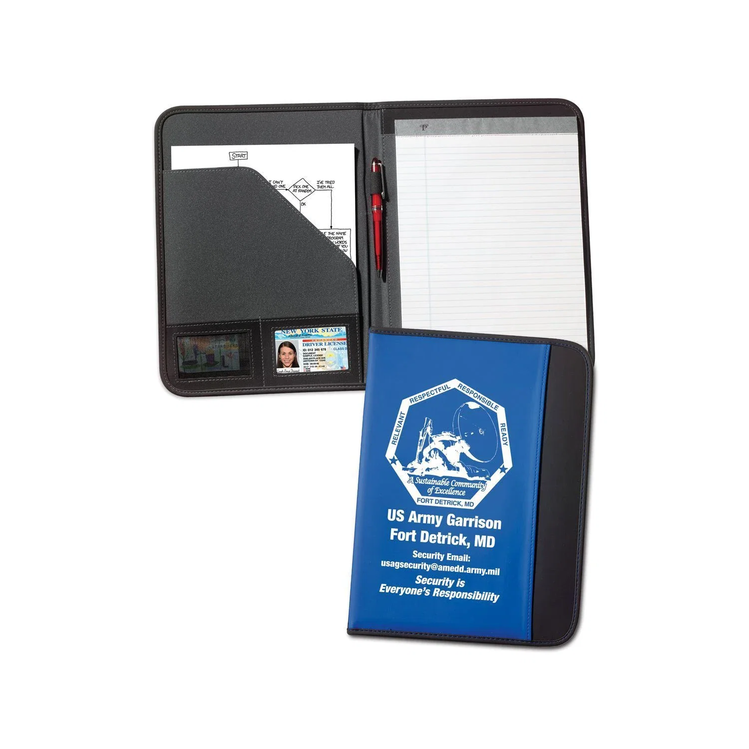 Letter Size Nylon Pad Portfolio — Royal Blue