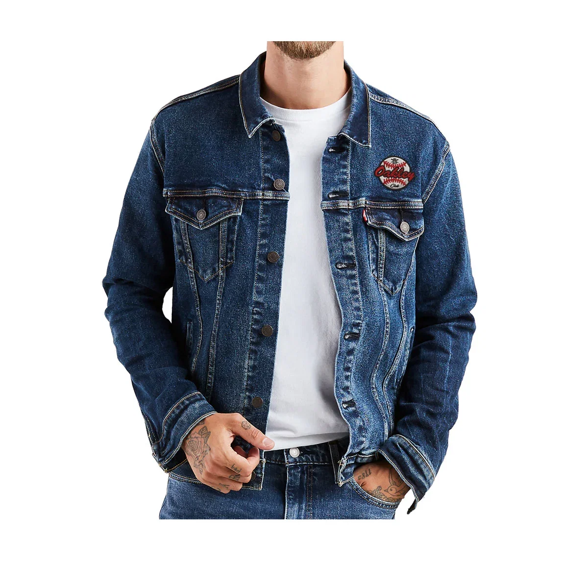 Back of the jacket laid flat with shoulders squared