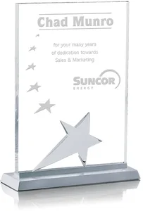 Chrome Star on Starfire Crystal with Brushed Aluminum Base