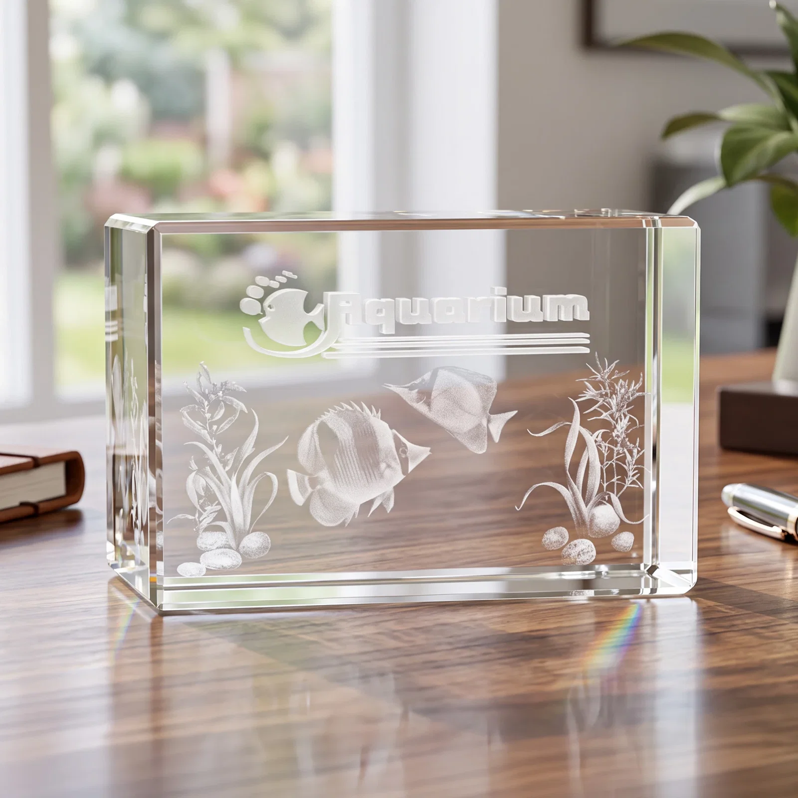 Personalized Beveled Crystal Block Award, 2"-4.5" in 5 Sizes, client appreciation gift for service anniversary gifts