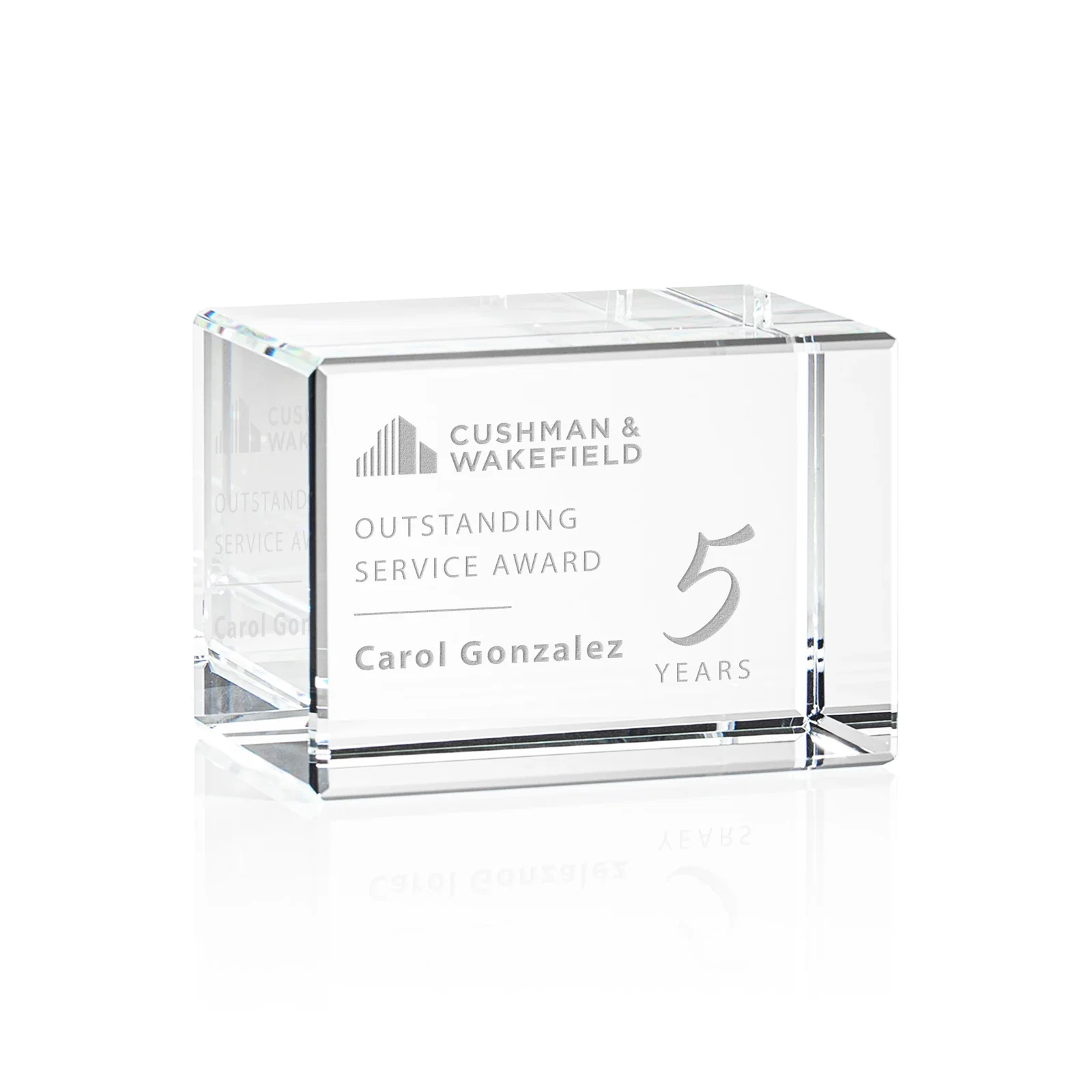 Custom Beveled Crystal Block Award, 2"-4.5" in 5 Sizes, client appreciation gift for corporate award ceremonies