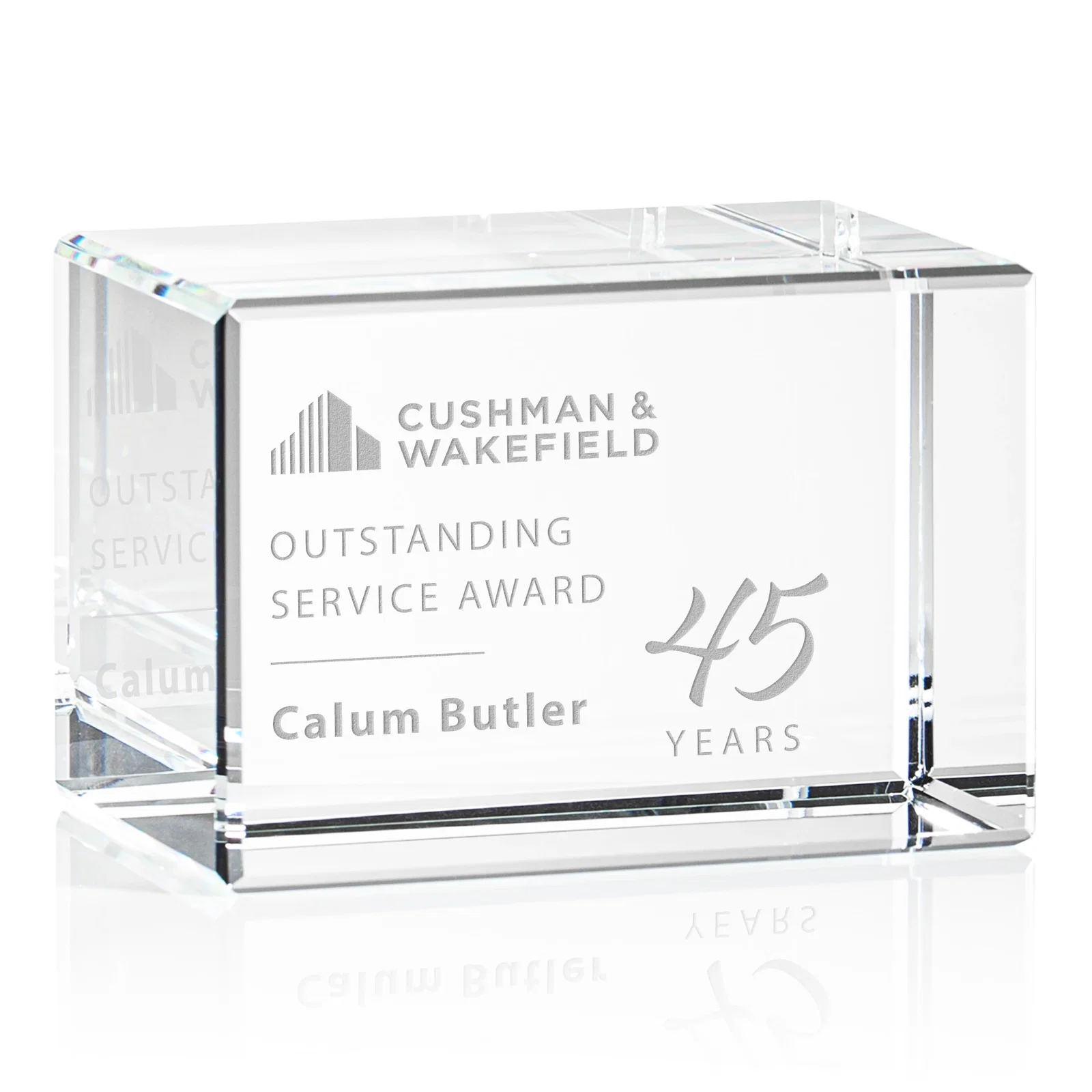 Custom Beveled Crystal Block Award, 2"-4.5" in 5 Sizes, client appreciation gift for team milestone celebrations