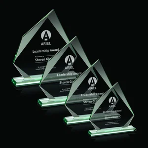 Jade Glass Award on a Mitered Base With Eleven Color Options