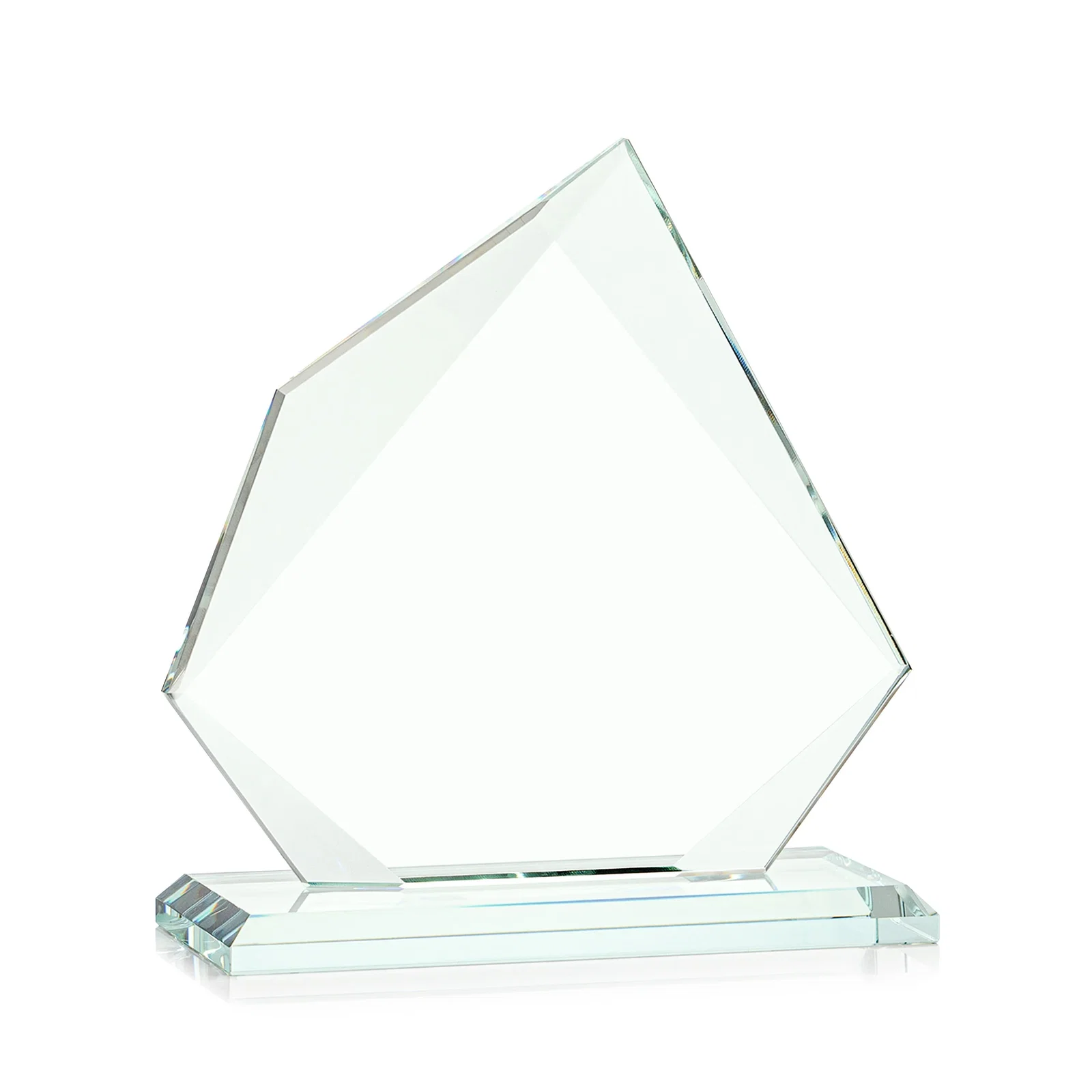 Custom Jade Glass Award on a Mitered Base With Eleven Color Options, with your logo for company anniversary events