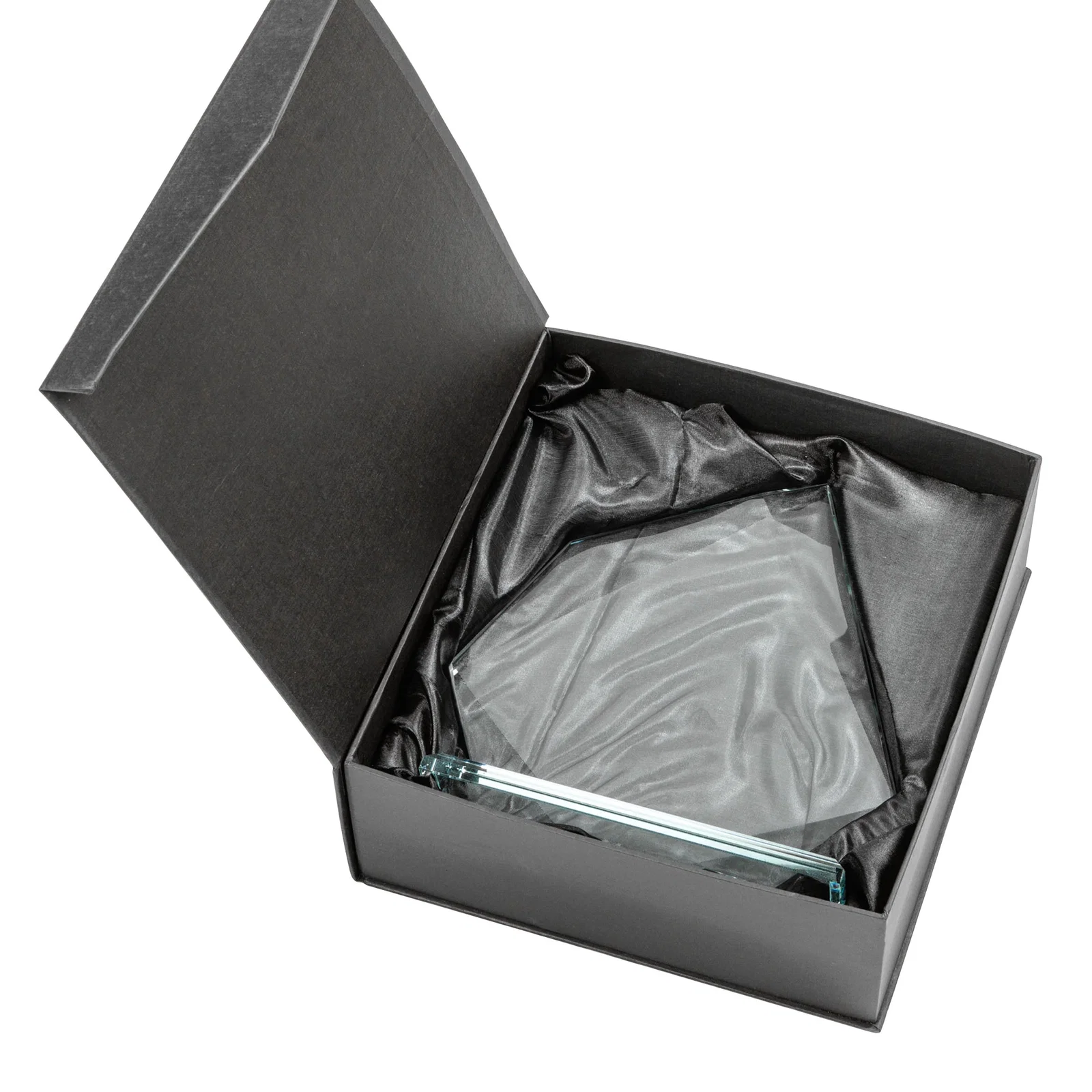 Custom Jade Glass Award on a Mitered Base With Eleven Color Options for team milestone celebrations