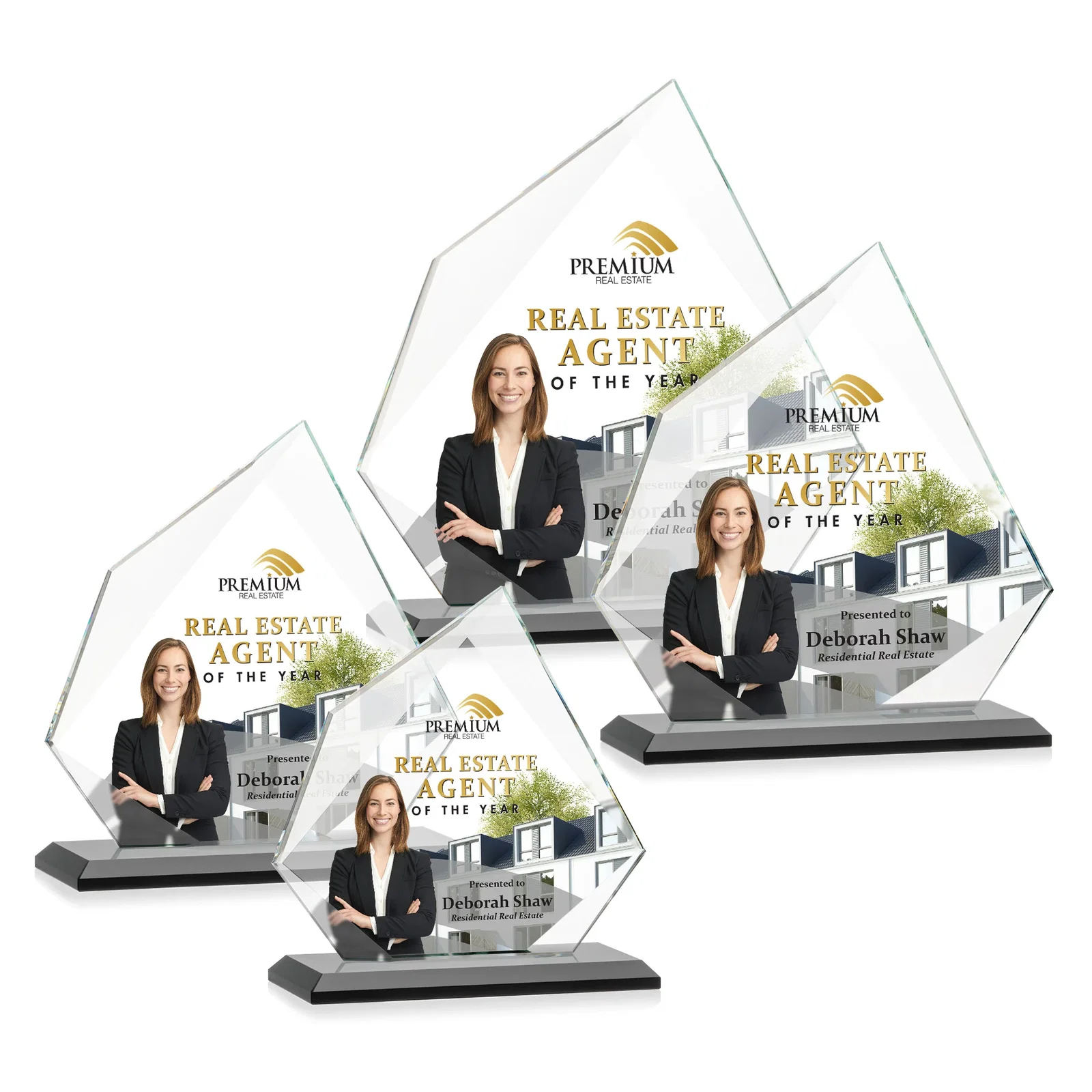 Customized Jade Glass Award on a Mitered Base With Eleven Color Options for team milestone celebrations