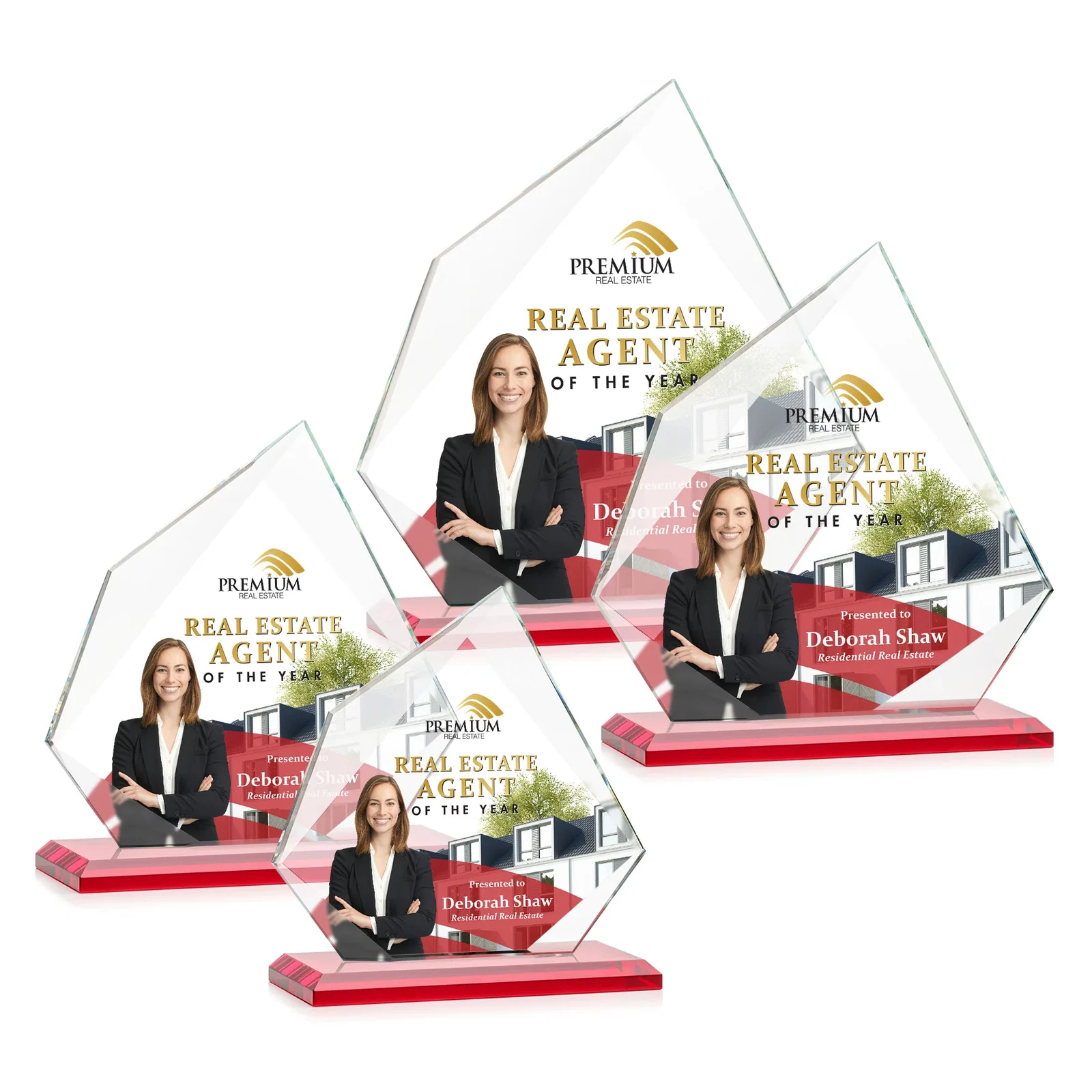 Custom engraved Jade Glass Award on a Mitered Base With Eleven Color Options for safety achievement programs