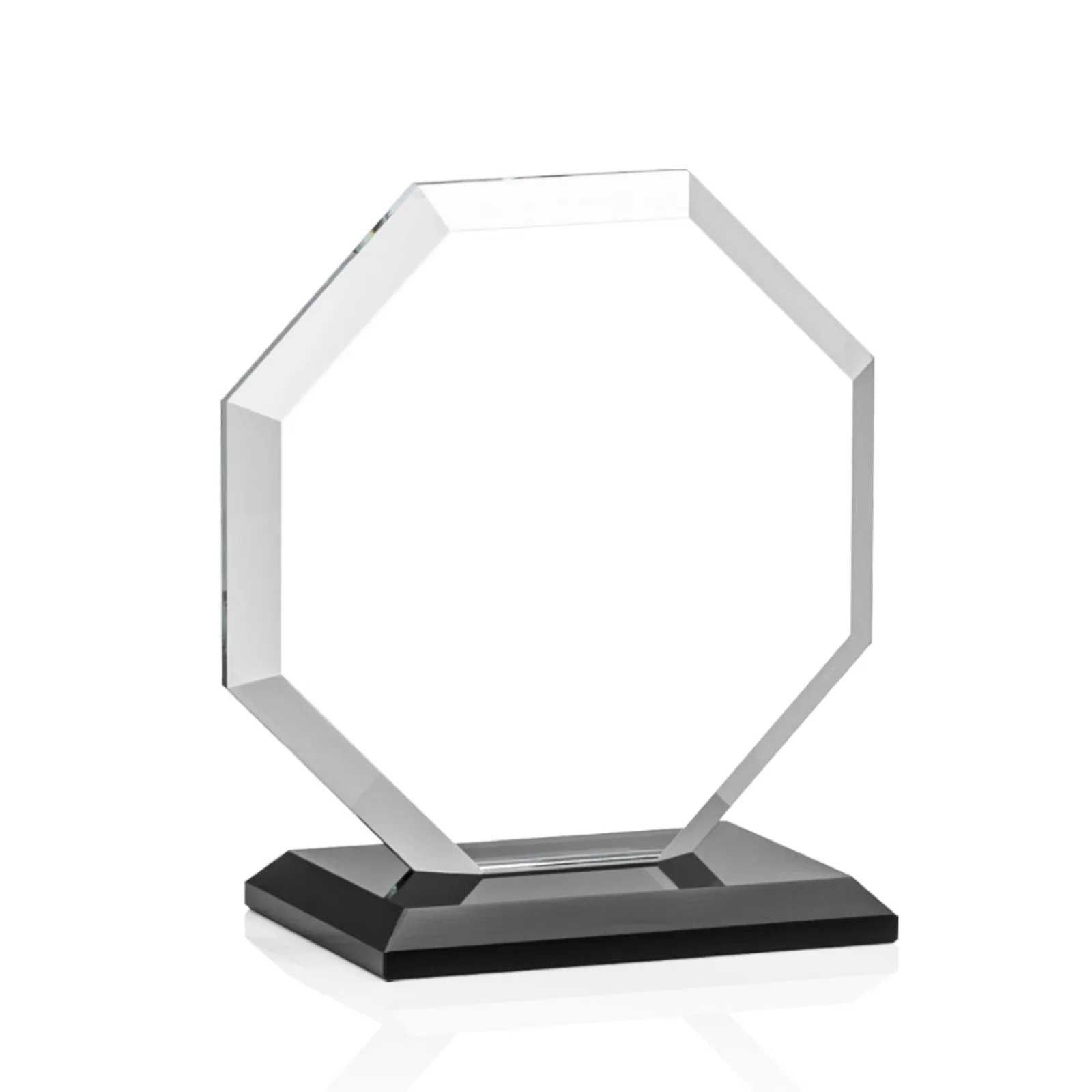 Promotional Starfire Crystal Octagon Award with Deep Mitered Edges, with your logo for retirement presentations