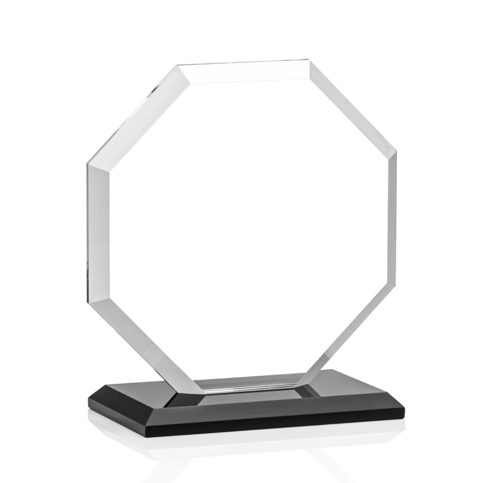 Promotional Starfire Crystal Octagon Award with Deep Mitered Edges, with your logo for team milestone celebrations