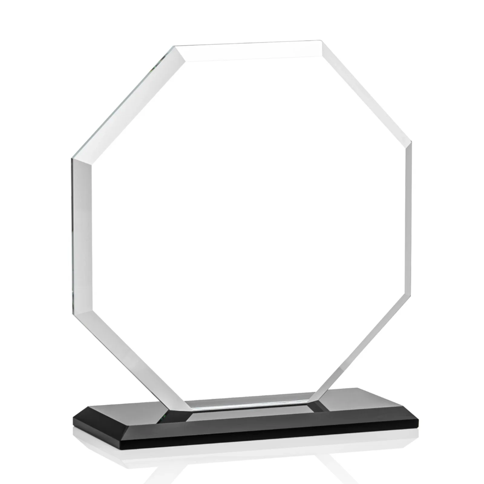 Promotional Starfire Crystal Octagon Award with Deep Mitered Edges, with your logo for graduation ceremonies