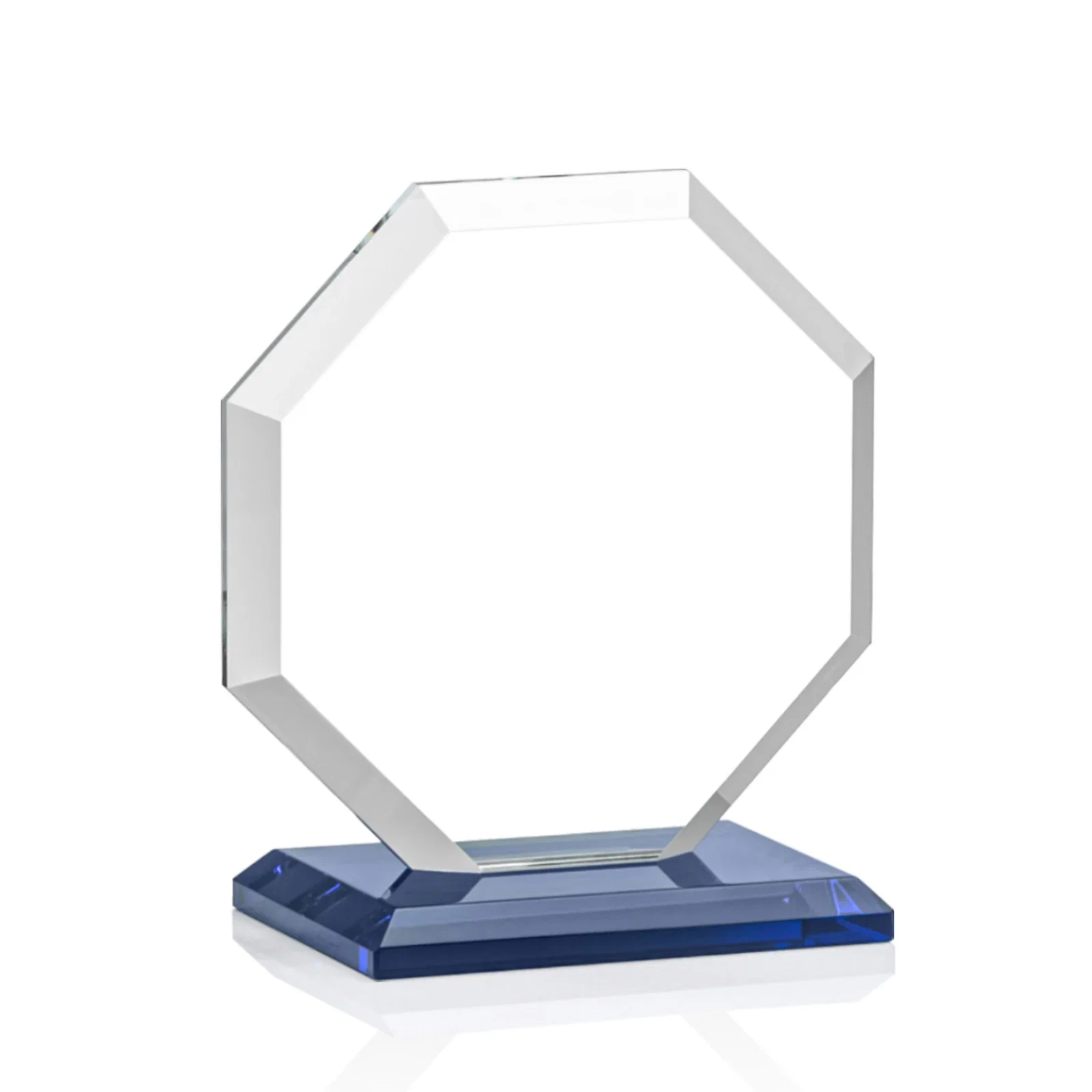 Promotional Starfire Crystal Octagon Award with Deep Mitered Edges, with your logo for volunteer appreciation