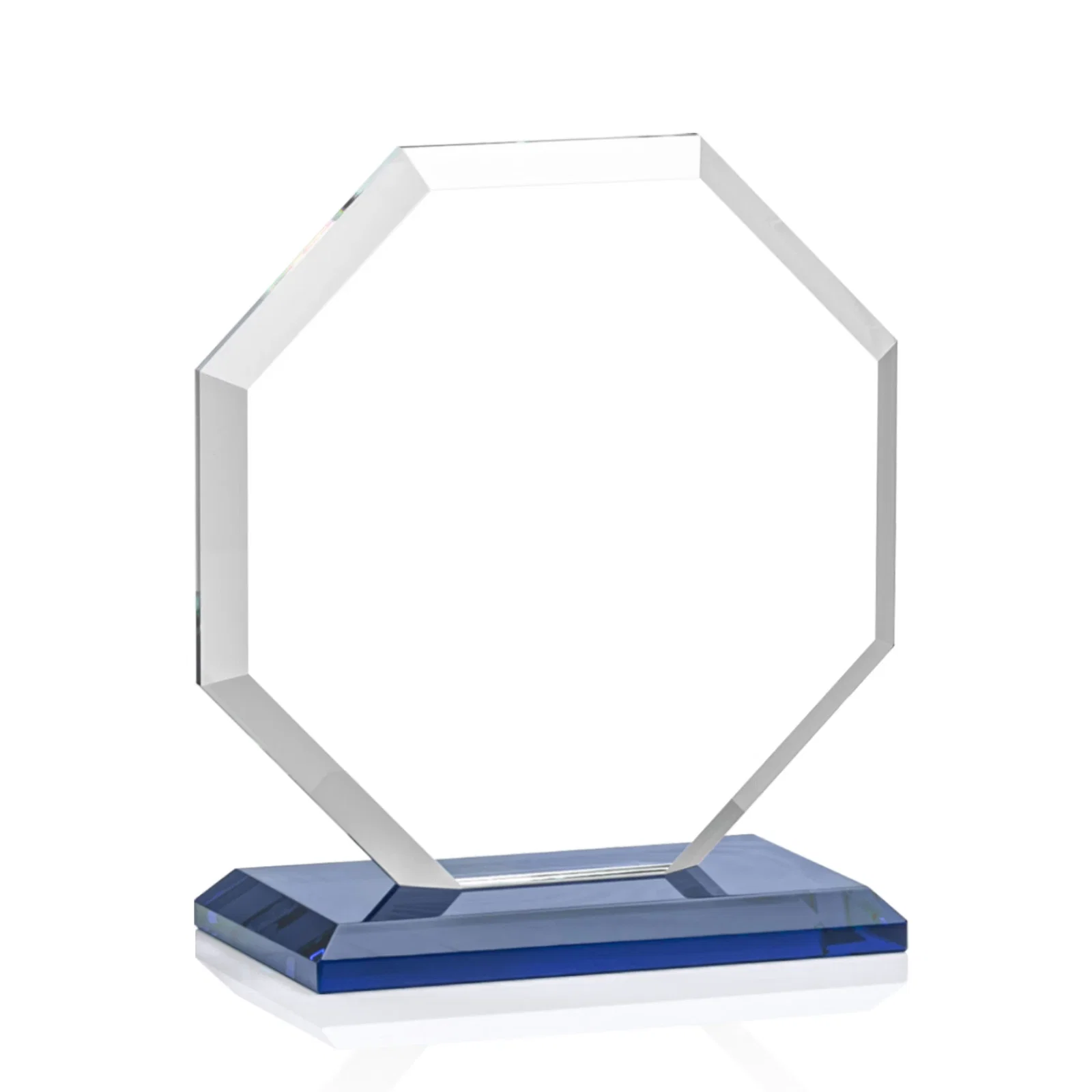 Promotional Starfire Crystal Octagon Award with Deep Mitered Edges, with your logo for dealer and partner awards