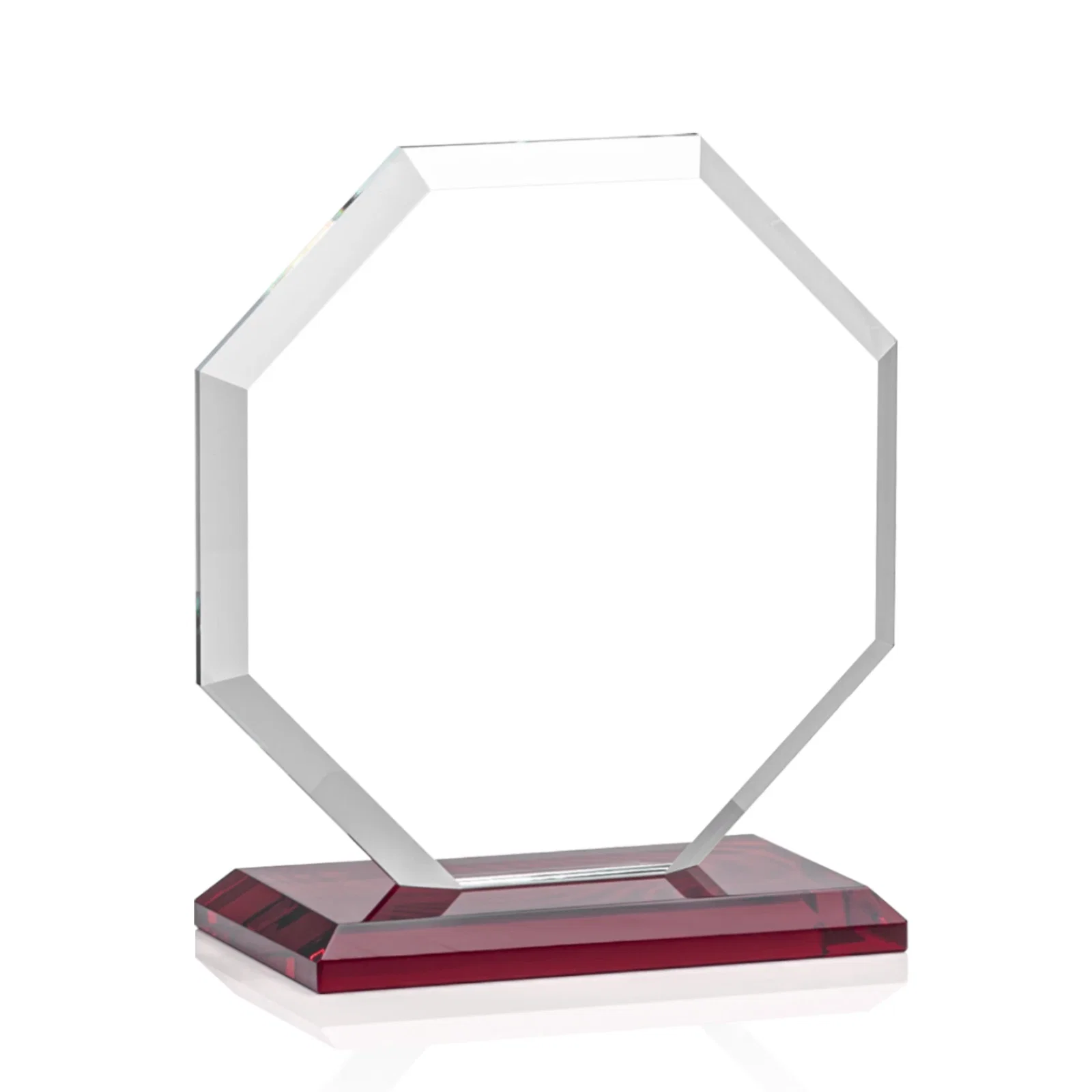Branded Starfire Crystal Octagon Award with Deep Mitered Edges, with your logo for safety achievement programs