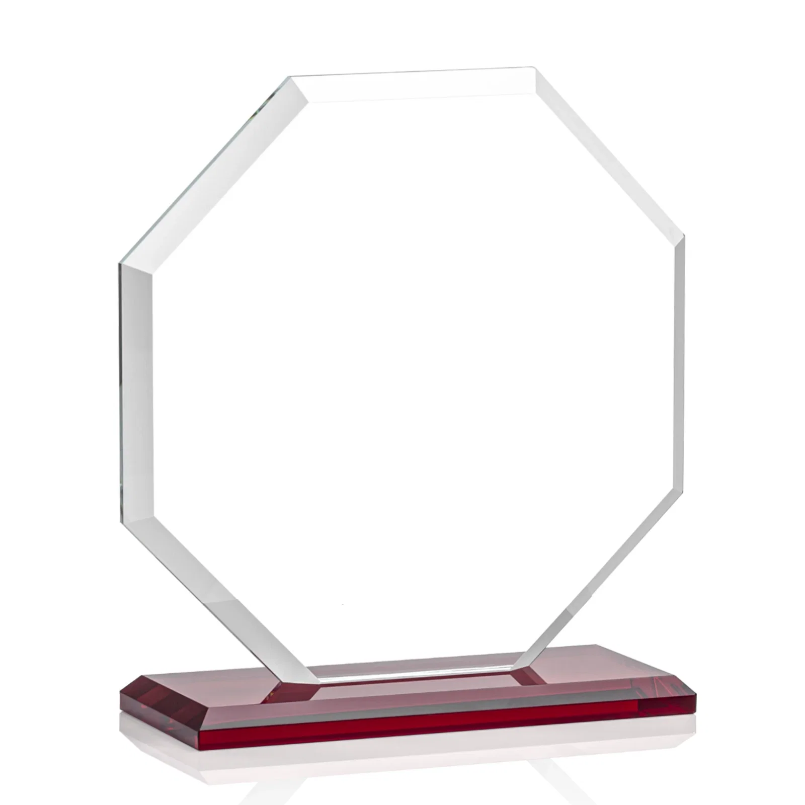 Branded Starfire Crystal Octagon Award with Deep Mitered Edges, with your logo for dealer and partner awards