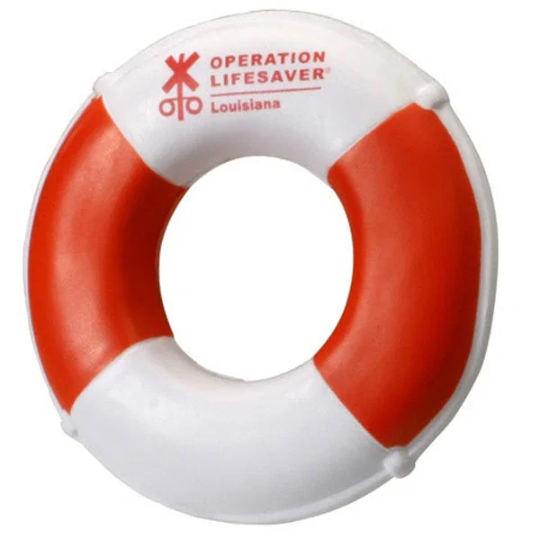 Life preserver ring shaped polyurethane stress reliever, 3-1/2 inch diameter