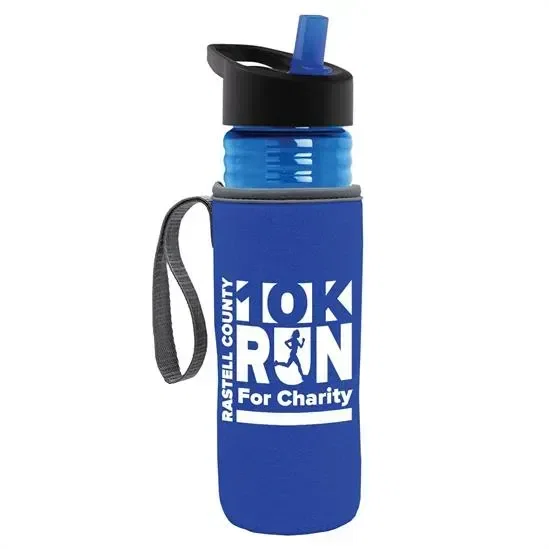 Lifeguard Bottle with Flip-Straw Lid and Insulated Caddy (24 oz.)