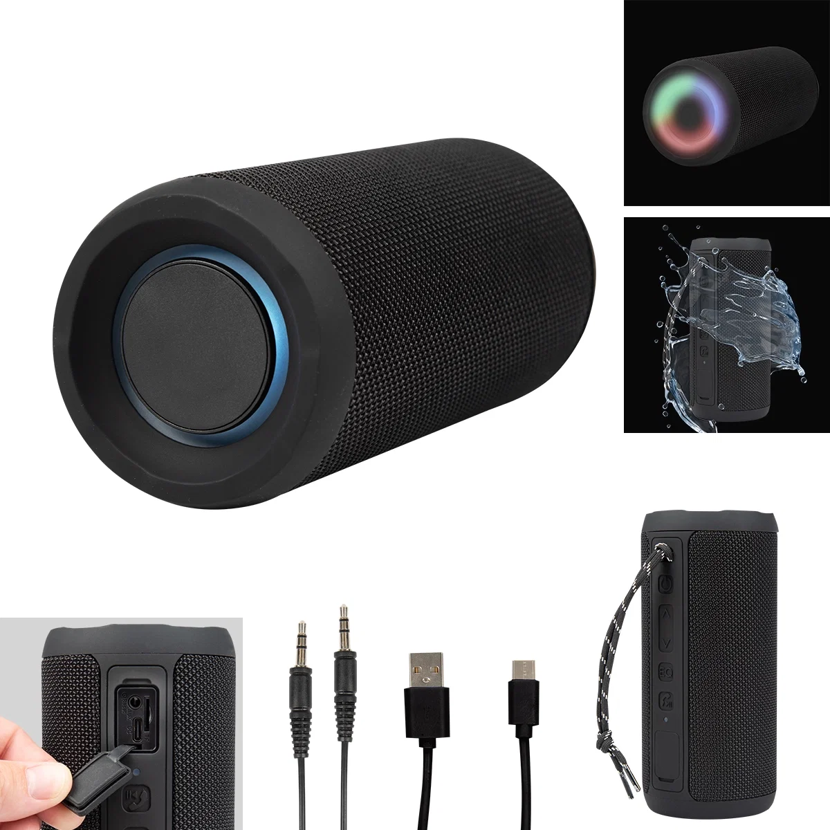 Light ring glowing around the cylindrical body