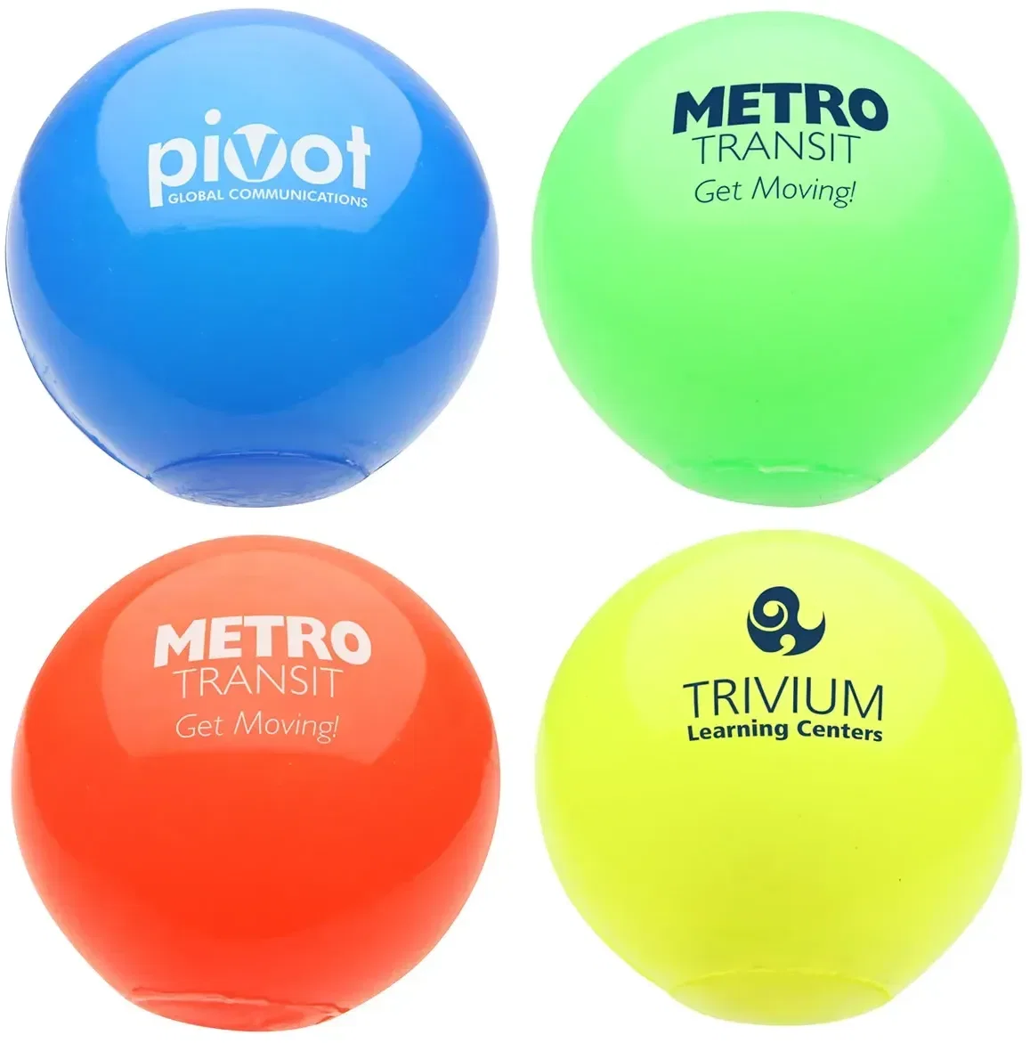 Light-Up Bounce Ball, custom flashing promotional ball, hero view of branded logo giveaway