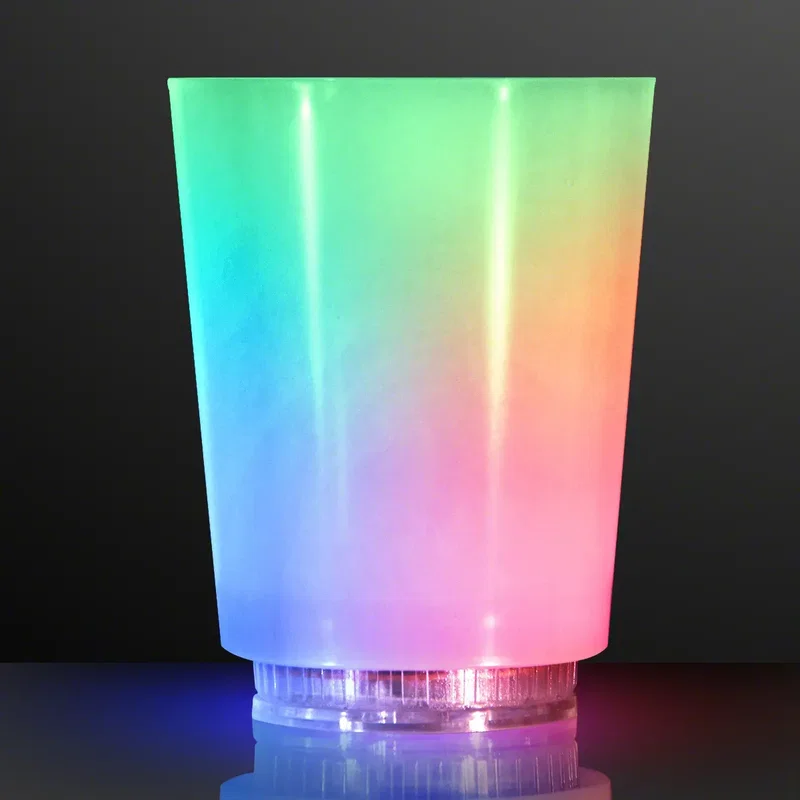Light Up Color Change Frosted Short Glass — view 4