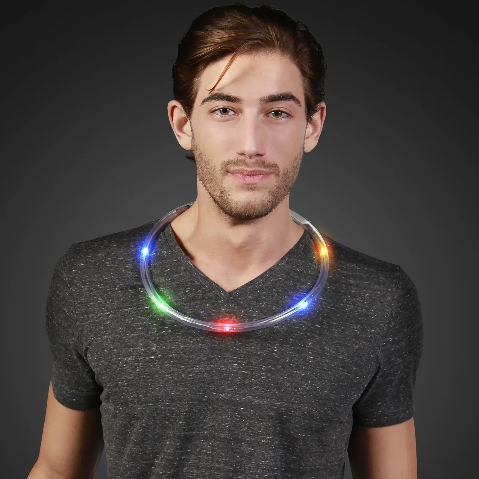 Light Up Flashing Multicolor Tube Necklaces — view 2