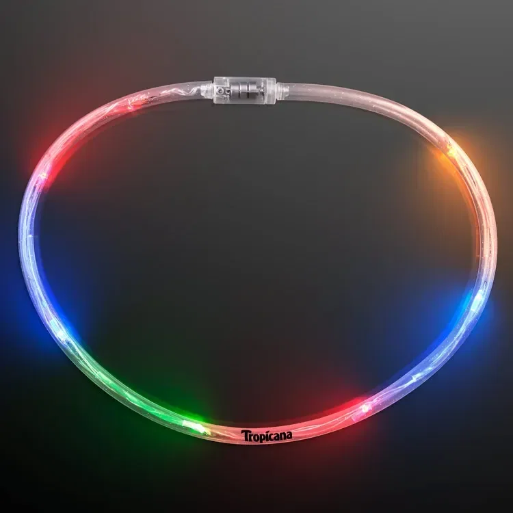 Light Up Flashing Multicolor Tube Necklaces — view 3