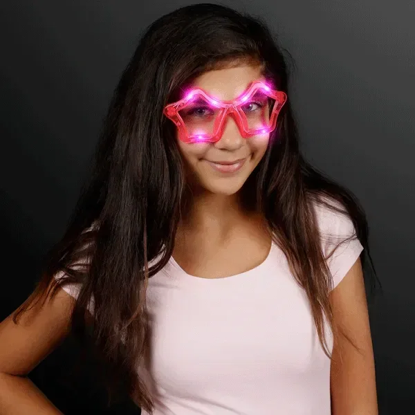 Light Up Flashing Sunglasses being worn