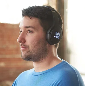 Bluetooth Headphones with Light-Up Logo and Microphone