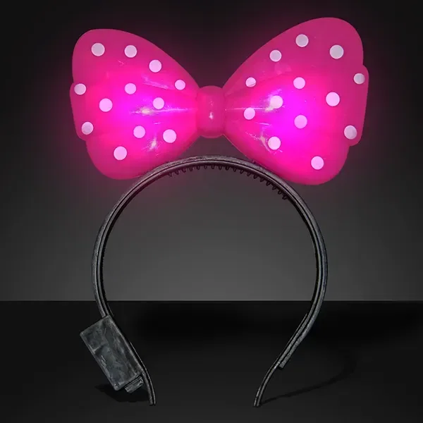 Light Up Pink Big Bow Headband — view 2