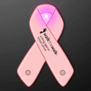 Light Up Pink Ribbons Pins For Breast Cancer Awareness